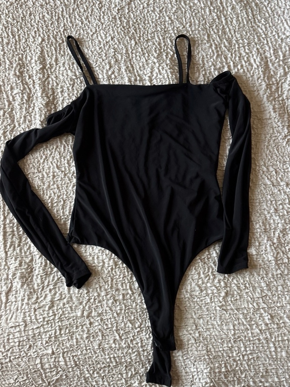 Black Long Sleeve One-Piece Bodysuit